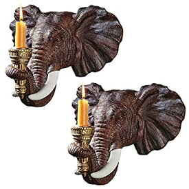 【中古】【輸入品・未使用】象の頭部 壁掛けキャンドルホルダー燭台 ゾウオブジェ/Design Toscano Elephant Sculptural Wall Sconce[並行輸入品