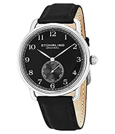 【中古】【輸入品・未使用】Stuhrling オリジナルクラシックドレス腕時計 メンズ スイスアナログステンレススチールクォーツ腕時計 本革ストラップ付き ブラック