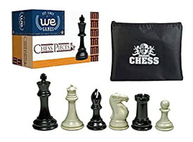 【中古】【輸入品・未使用】WE Games Super Tournament Staunton Chessmen - Triple Weighted Black & Cream Plastic Set with 4 in. King