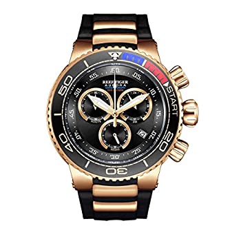 【輸入品・未使用】REEF TIGER 高級時計紳士用クロノグラフ日付アナログ時計 RGA3168のサムネイル