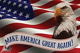 【中古】【輸入品・未使用】Buyartforless イーグルと旗 Make America Great Again スローガン Darryl Vlasak 36x24 アートプリントポスター USA アメリカ愛国心