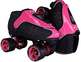 【中古】【輸入品・未使用】VNLA Zona Rosa Jam Skates | Quad Roller Skatesからバニラ???インドアスピードSkates???デニムとレザー???のTricks and Rhythmスケート(ネオン