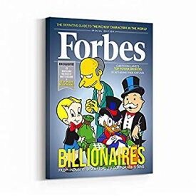 【中古】【輸入品・未使用】Inktuitive 「Forbes」インスピレーショナルウォールアート | Billionaires カートゥーンキャンバスプリント | 寝室 リビングルーム & ビジネス