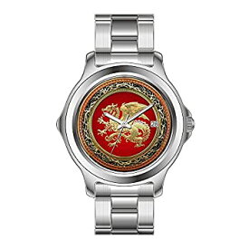 【中古】【輸入品・未使用】FDCクリスマスギフトWatchesメンズファッションJapanese Quartz Dateステンレススチールブレスレット腕時計Icelandicドラゴン、Landv ?Ttir [ゴ