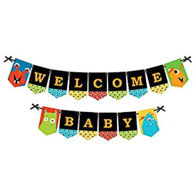 【中古】【輸入品・未使用】Monster Bash - Little Monster Baby Shower Bunting Banner - Blue Party Decorations - Welcome Baby