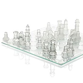 【中古】【輸入品・未使用】SRENTA 10インチ ファインガラス チェスゲームセット ソリッドガラス チェスピース パッド入りボトム クリスタルチェスボード ユース大人プレイ