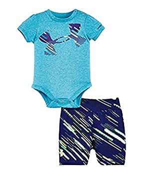 【輸入品・未使用】Under Armour Baby Girls´ Bodysuit and Short Sets (Bold Aqua (44)/Purple/Bold Aqua%ｶﾝﾏ% 3-6 Months Combo Infant)のサムネイル