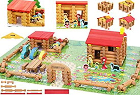 【中古】【輸入品・未使用】TOWO Shinington 木製ファームプレイセット 木製ログハウスセット ファームハウス 木製組み立て玩具 223ピース 動物農場 木製ビルディングのおも