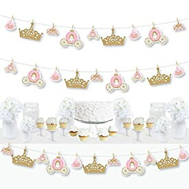 【中古】【輸入品・未使用】Big Dot of Happiness Little Princess Crown ピンクとゴールド プリンセス ベビーシャワー 誕生日パーティー DIY デコレーション 洗濯ばさみ ガ