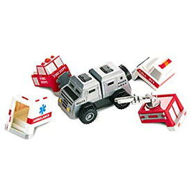 【中古】【輸入品・未使用】磁気 Build-A-Truck 消防と救助 磁気おもちゃプレイセット 6ピース