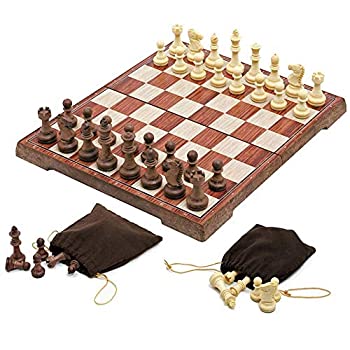 【中古】【輸入品・未使用】マグネット式折りたたみ式チェスセット 11インチ x 9.65インチ ポータブルトラベルチェスゲームボードセット 磁石でつくられたチェスピーススト：スカイマーケットプラス
