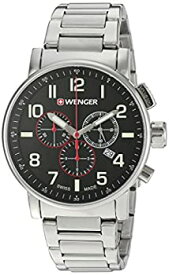 【中古】【輸入品・未使用】Wenger (ウェンガー) メンズ「Attitude Chrono」腕時計 スイスクォーツ ステンレススチールおよびレザー カジュアルウォッチ Black Dial%カンマ% St