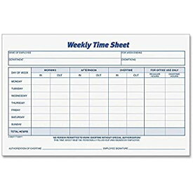 【中古】【輸入品・未使用】TOPS Weekly Employee Time Sheet%カンマ% 22cm x 14cm%カンマ% 100 Sheets per Pad%カンマ% 2 Pads/Pack (30071)