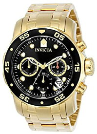【中古】【輸入品・未使用】[インビクタ] 腕時計 Pro Diver 石英 48mm ケース ゴールド ステンレス鋼ストラップ ブラックダイヤル 0072 メンズ 正規輸入品