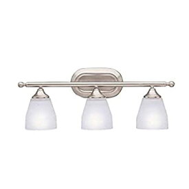 【中古】【輸入品・未使用】Kichler Lighting 5448NI Ansonia 3-Light Bath Fixture%カンマ% Brushed Nickel with Satin-Etched Glass by Kichler Lighting [並行輸入品]
