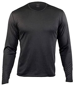 【中古】【輸入品・未使用】Hot Chillys Mens Double Layer Crew&#44; Black&#44; Large