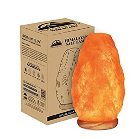 【中古】【輸入品・未使用】(Medium Salt lamp (2.3-3.6kg)) - WBM Himalayan Glow 1001 Hand Carved Natural Salt Lamp with Genuine Neem Wood Base/Bulb and Dimmer Cont