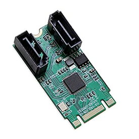 【中古】【輸入品・未使用】Syba M.2 B Plus M Key 22 x 42 PCIe to 2 Port SATA III RAID Adapter Controller Card - Green