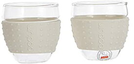 【中古】【輸入品・未使用】Bodum 3-Ounce Pavina Glasses with Silicone Grip%カンマ% White%カンマ% Set of 2 by Bodum [並行輸入品]