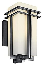 【中古】【輸入品・未使用】Kichler Lighting 49202BK Tremillo 17-1/2-Inch Light Outdoor Wall Lantern%カンマ% Black with Satin-Etched Cased Opal Glass by Kichler Light