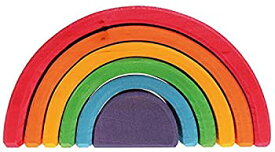 【中古】【輸入品・未使用】グリムGRIMM'S 玩具 おもちゃ 知育玩具 積み木 インテリア 見立て遊び 虹 レインボー 高さ9×幅17×奥行6.5cm 虹色トンネル 大