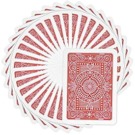 【中古】【輸入品・未使用】(Red) - Modiano Texas Poker Hold'em 100% Plastic Playing Cards%カンマ% Jumbo Index%カンマ% Poker Wide Size
