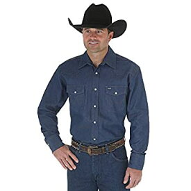 【中古】【輸入品・未使用】Wrangler（ラングラー）メンズ オーセンティックなカウボーイカット ウエスタンワークシャツ 長袖 US サイズ: 17 - 33 カラー: ブルー