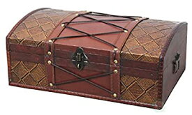 【中古】【輸入品・未使用】Vintique Wood Pirate Treasure Chest/Box with Leather X [並行輸入品]