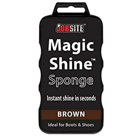 【中古】【輸入品・未使用】(Brown) - Jobsite Instant Express Leather Boot & Shoe Shine Sponge 1 Pack Brown