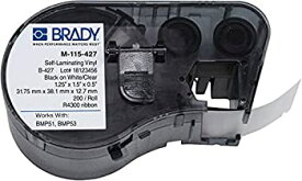 【中古】【輸入品・未使用】Brady M-115-427 Vinyl B-427 Black on White/Clear Label Maker Cartridge%カンマ% 1-1/4 Width x 1-1/2 Height%カンマ% For BMP51/BMP53 Printers by