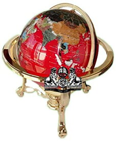 【中古】【輸入品・未使用】[ユニークアート]Unique Art Since 1996 Unique Art 21Inch Tall Red Lapis Ocean Table Top Gemstone World Globe with Gold [並行輸入品]