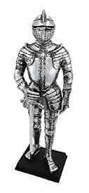 【中古】【輸入品・未使用】シルバー仕上げMedieval Knight in Armor Statue Figure Armour