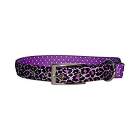 【中古】【輸入品・未使用】【並行輸入品】Yellow Dog Design Uptown Collar Medium Purple Leopard on Purple Polka