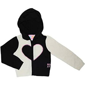【中古】【輸入品・未使用】ROXY(ロキシー) 白黒ラミー素材セーター 女の子用ハート柄刺繍入りフード付きセーター 2T 2歳用 90cm ジップアップパーカートップス%カンマ%出産祝