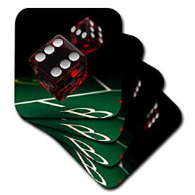 【中古】【輸入品・未使用】(set-of-8-Soft) - 3dRose cst_159458_2 Craps Dice in Mid-Air Roll Rolling Table Gamble Gambling Casino Soft Coaster (Set of 8)