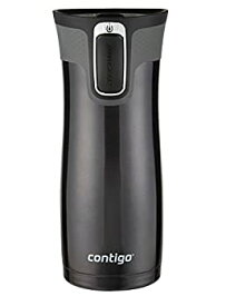 【中古】【輸入品・未使用】Contigo Autoseal West Loop Stainless Steel Travel Mug with Easy Clean Lid マグ 450ml ブラック [並行輸入品]