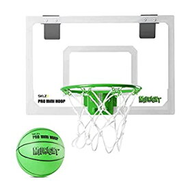 【中古】【輸入品・未使用】SKLZ Pro Mini Hoop Midnight Basketball Hoop%カンマ% Glow In The Dark + Kids Basketball Hoop%カンマ% White/Green%カンマ% 18%ダブルクォーテ% x 12%ダブル