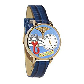 【中古】【輸入品・未使用】[女性用腕時計]Whimsical Watches Nurse 2 Blue in Gold Women's Quartz Watch with White Dial Analogue Display and Blue Leather Strap G-062