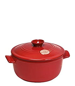 【中古】【輸入品・未使用】Emile Henry Flame Round Stewpot Dutch Oven%カンマ% 5.2l%カンマ% Burgundy