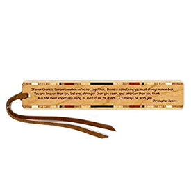 【中古】【輸入品・未使用】(Quotations3/Quote1) - Christopher Robin Quote Engraved Wooden Bookmark on Cherry with Brown Suede Tassel