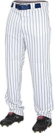 【中古】【輸入品・未使用】(X-Large%カンマ% White/Navy) - Rawlings Men's Semi-Relaxed Pants with Pin Stripe Design