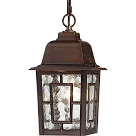 【中古】【輸入品・未使用】Nuvo Lighting 60/4932 Banyon One Light Hanging Lantern 100 Watt A19 Max. Clear Water Glass Rustic Bronze Outdoor Fixture [並行輸入品]