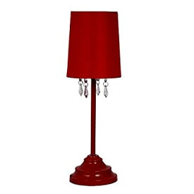 【中古】【輸入品・未使用】Simple Designs LT3018-RED Table Lamp with Fabric Shade and Hanging Acrylic Beads%カンマ% Red [並行輸入品]