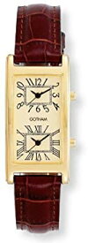 【中古】【輸入品・未使用】時計 Gotham ゴッサム Men's Gold-Tone Dual Time Zone Leather Strap Watch # GWC15090GC メンズ 男性用 [並行輸入品]