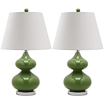 Safavieh Lighting Collection Eva Double Gourd Glass Table Lamp%ｶﾝﾏ% Fern Green%ｶﾝﾏ% Set of 2 [並行輸入品] 【SALE／66%OFF】
