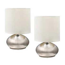 【中古】【輸入品・未使用】Catalina 18581-000 Modern 4-Way 9.25' Metal Touch Accent Lamps with Faux Silk Drum Shades%カンマ% Small%カンマ% Brushed Steel [並行輸入品]