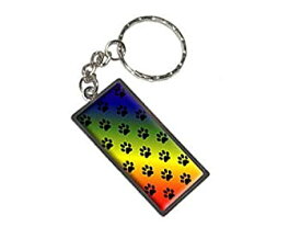 【中古】【輸入品・未使用】Graphics and More Paw Prints On Parade Rainbow Keychain Ring (K1254) by Nothing Specific%カンマ% Inc. [並行輸入品]