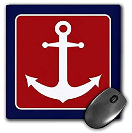 【中古】【輸入品・未使用】3dRose LLC 8 x 8 x 0.25 Inches Mouse Pad%カンマ% Red White and Blue Nautical Anchor Design (mp_165796_1) [並行輸入品]
