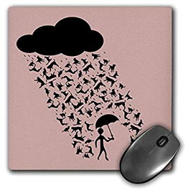 【中古】【輸入品・未使用】3dRose LLC 8 x 8 x 0.25 Inches Raining Cats N Dogs in Pink N Black Pattern Mouse Pad (mp_46545_1) [並行輸入品]