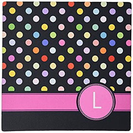 【中古】【輸入品・未使用】3dRose LLC 8 x 8 x 0.25 Inches Mouse Pad%カンマ% Letter L Monogrammed on Rainbow Polka Dots Pattern with Hot Pink Personal Initial Colorfu